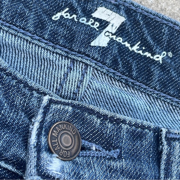 7 for ALL MANKIND Distressed Denim Bootcut Jeans Women's 28 Y2K inspired - Picture 6 of 13